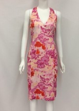 Versace Print Watercolor Dress IT 40 US 4 Pink 