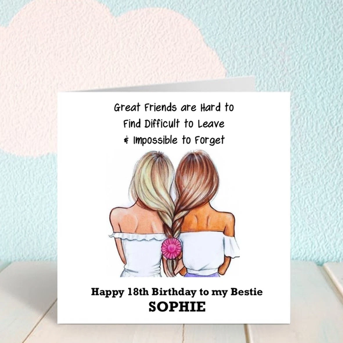 PERSONALISED BIRTHDAY CARD for BEST FRIENDS Bestie Friend Cards