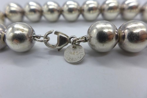 Tiffany & Co. 925 Ball Bracelet 10MM Sterling Silver 7.5" - Picture 3 of 4