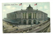 Pre 1920 Unused Postcard South station Boston Massachusetts Tichnor Brothers Inc