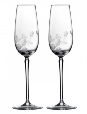 Wedgwood Wild Strawberry Champagnerflöte Paar - Ex Display