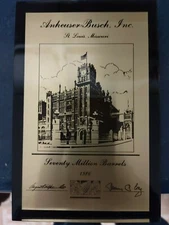 1986 ANHEUSER BUSCH BEER 70 MILLION BARRELS PAPERWEIGHT AWESOME