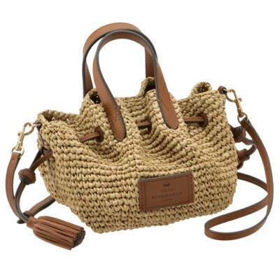 Anya Hindmarch] Drawstring Raffia Bucket Bag Small 2WAY