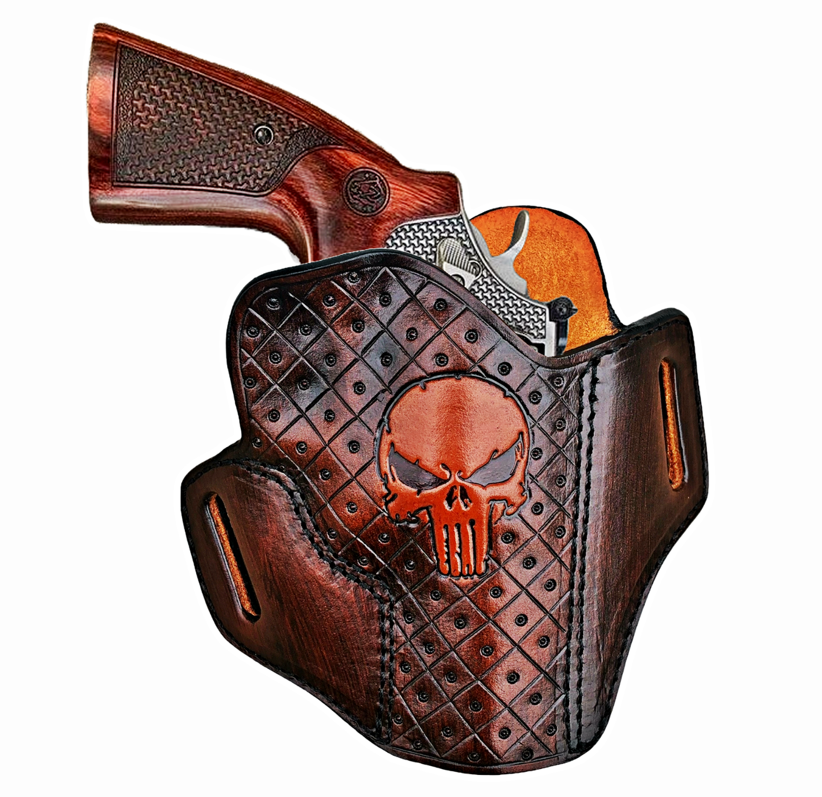 Special Pattern Leather Gun Holster Fits S&W Model 586 686 10 19 60, R / L