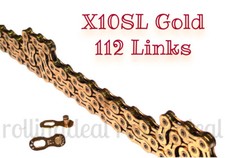 KMC X10SL 112 Links Chain Gold Road / MTB 10-speed NEW