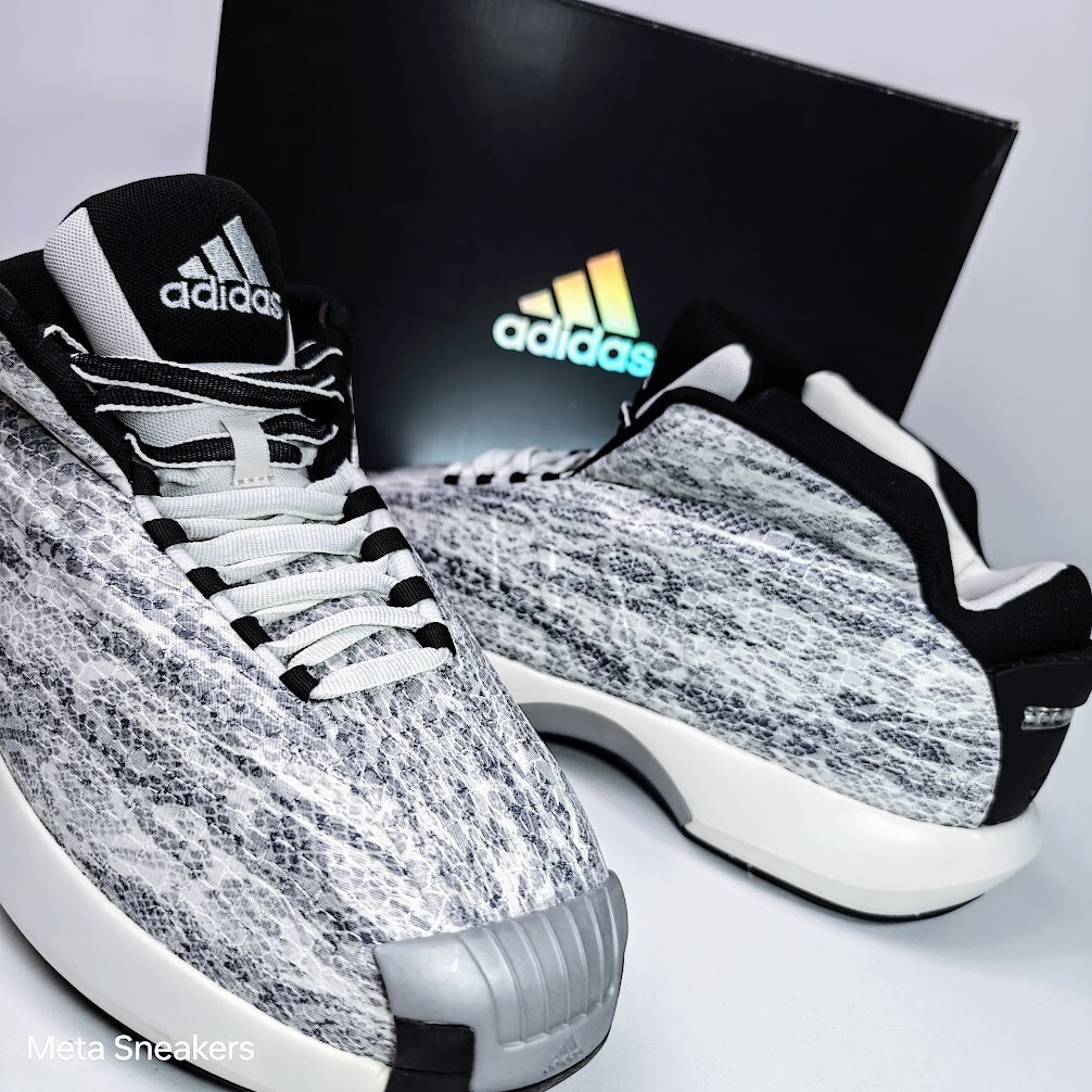 Adidas US 11.5 Men's Off White Black Silver Snakeskin Retro Crazy 1 - GY2405 NIB thumbnail 4