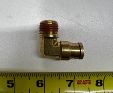 3/8" Tube (F) x 3/8" NPT (M) 90° Brass Elbow Alkon K869083 Push to Connect Tube