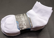 Men's Low-Cut Socks Athletic Performance 10 Pair White by Zone In Sz 10-13