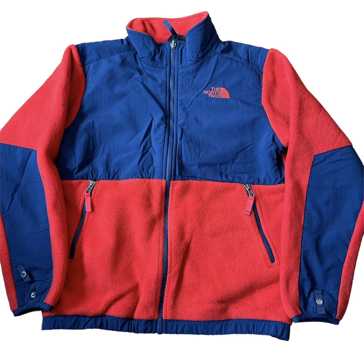 The North Face Boy's Full Zip Red/Blue Denali Fleece Jacket Boy's