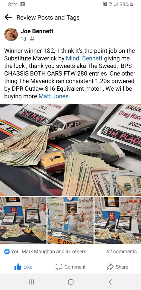 DPR Outlaw 16-D Estilo Escala 1/24 Ranura Coche Soporte Motor de Arrastre Foto 4 de 4