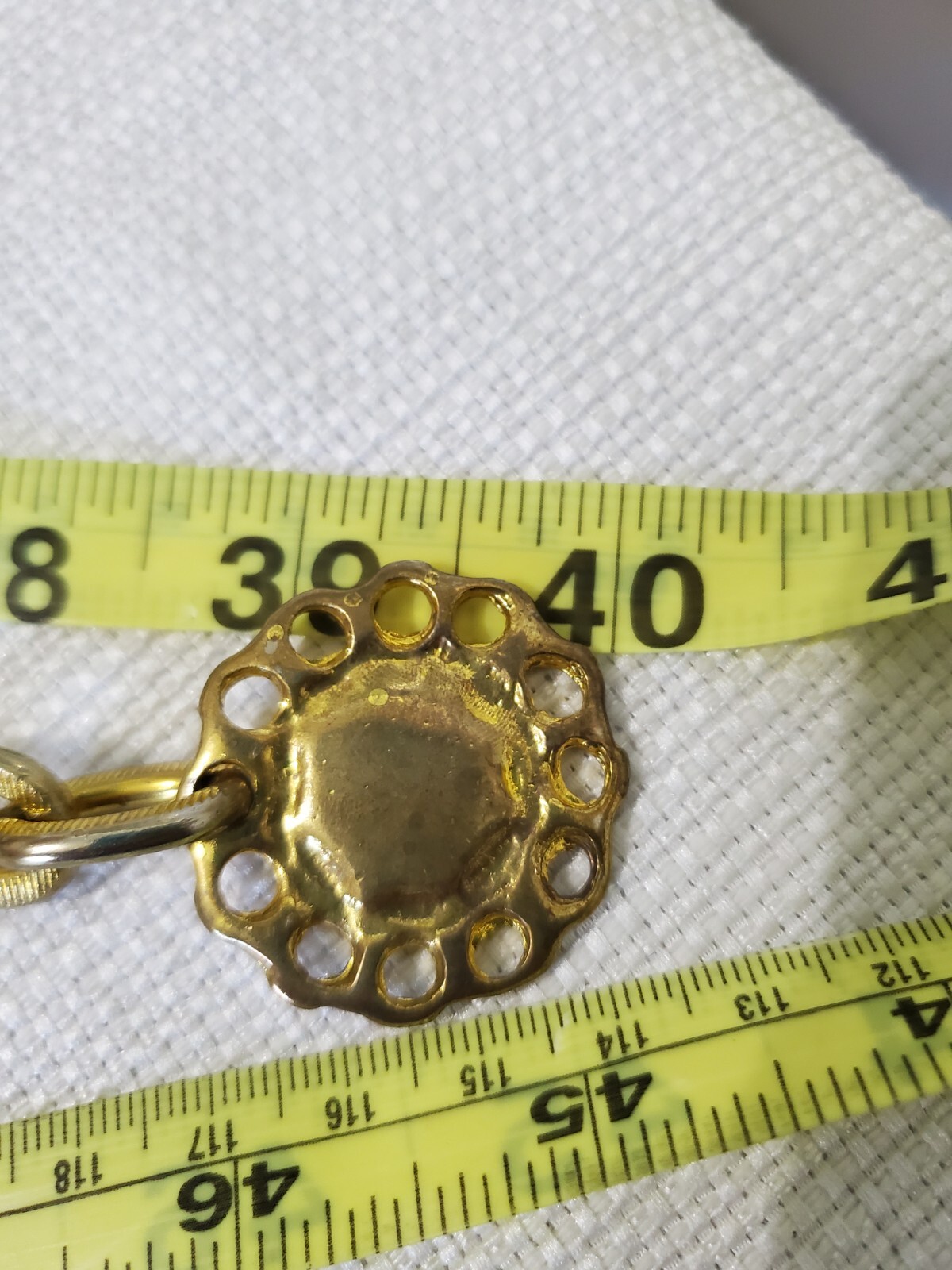 Goldtone Textured chain link statement waist adju… - image 6