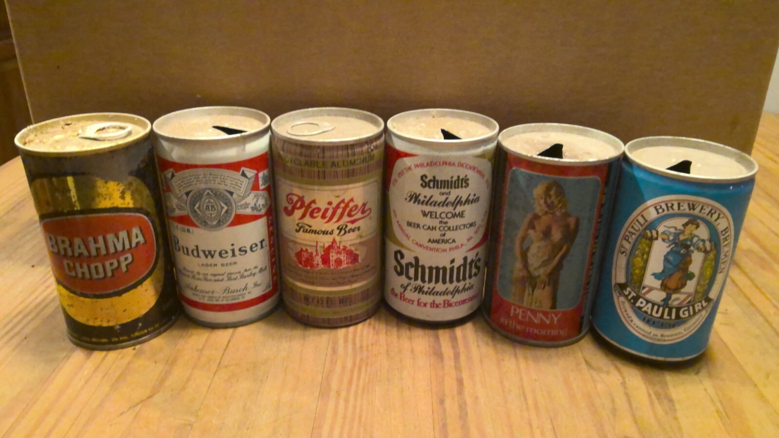 6 Pack of Old Beer Cans eBay
