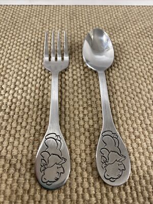 VINTAGE DISNEY TOMMEE TIPPEE WINNIE THE POOH BEAR SPOON FORK CHILD BABY YOUTH