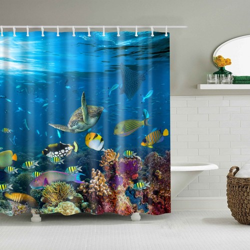 Waterproof Polyester Fabric Bathroom Shower Curtain With Ring Hooks 180 X 180 cm - Picture 49 of 60