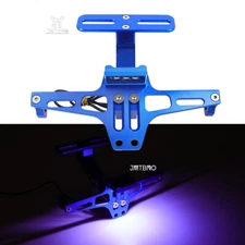 CNC Motorcycle Fender Eliminator License Plate Holder Tail Lamp LED Bracket Blue