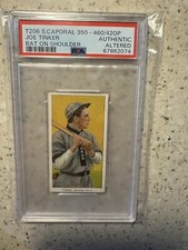 1909-11 T206 Joe Tinker Bat On Shoulder PSA AUTHENTIC ALTERED SWEET CAPORAL 