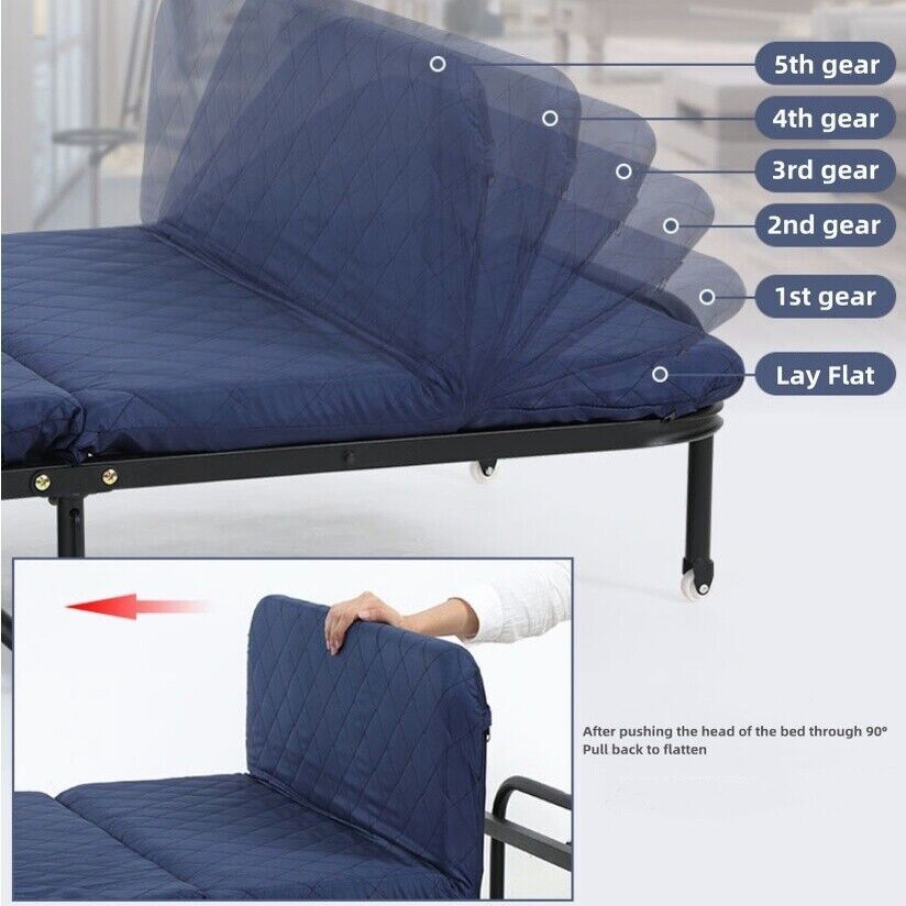 Portable Folding Bed Rollaway Cots with Mattress Guest Roll Away Camping Sleeper eBay