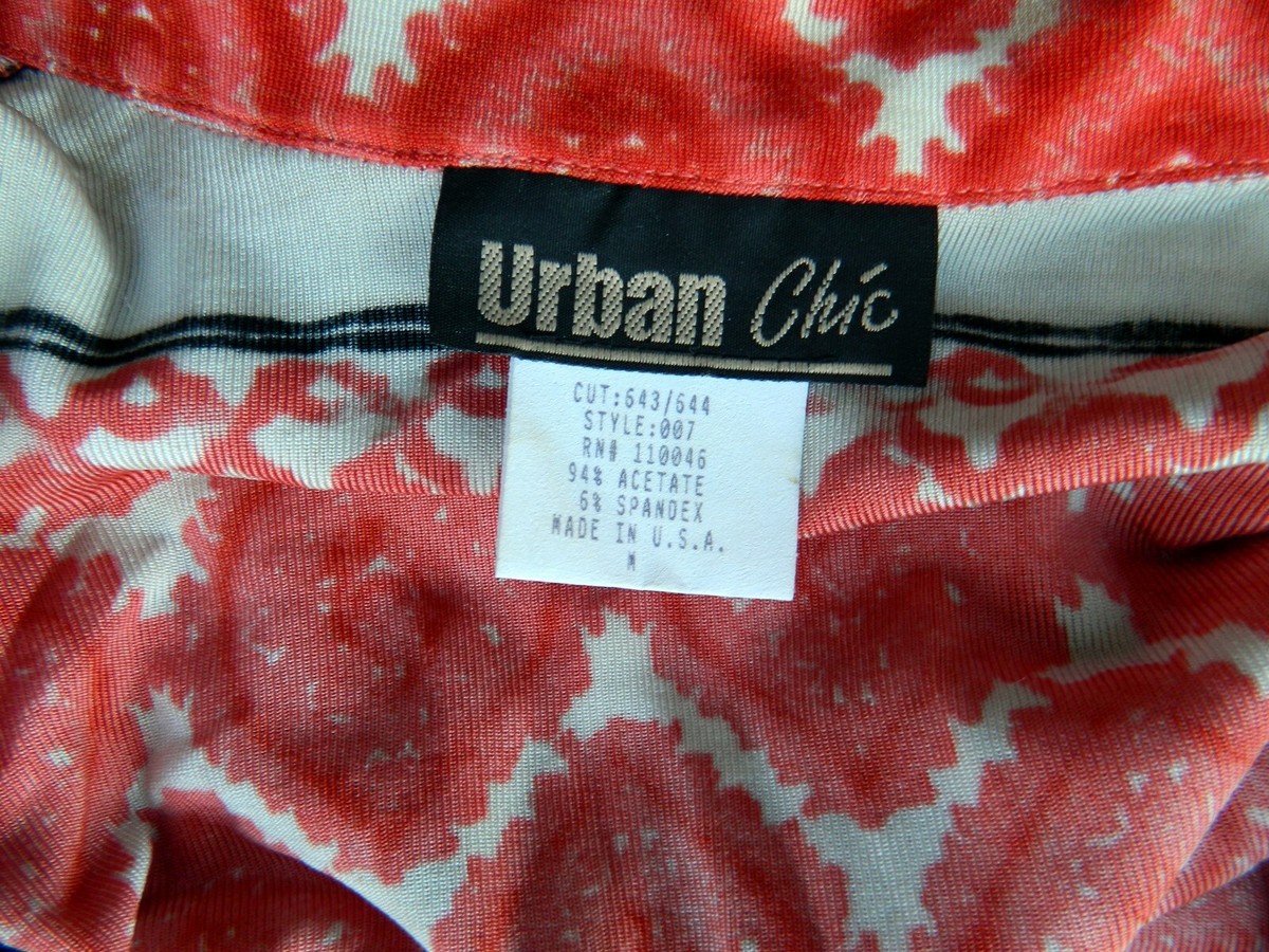 URBAN CHIC BLOUSE BUTTON FRONT TOP SZ M MULTICOLOR  ACETATE/SPANDEX BLEND View 5