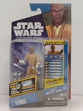 Star Wars Clone Wars Mace Windu Figure Sealed CW20 Hasbro Galactic Battle Game