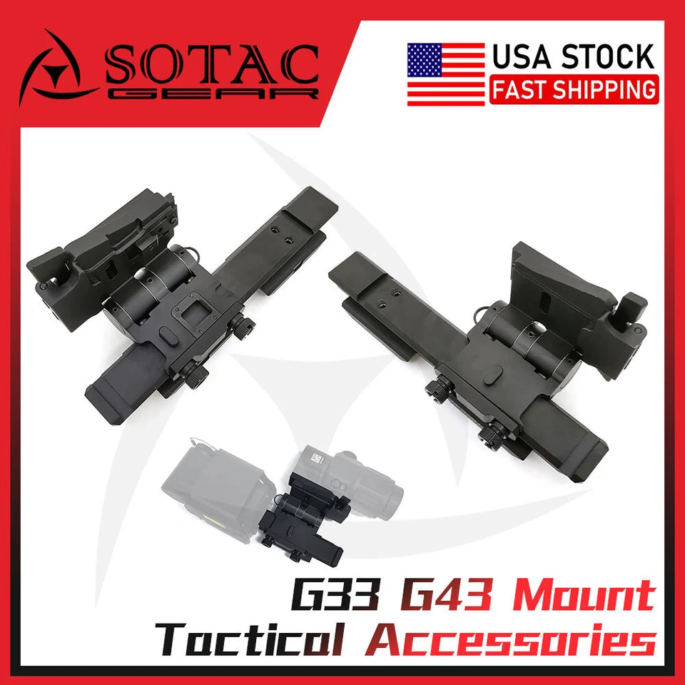 SOTAC GEAR G33 G43 Mount Metal G33 Mount Flip-To-Side Mount Riser G23 Weapon Base SOTAC US