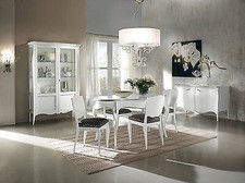 VETRINA MODERNA BOMABATA LACCATO BIANCO LEGNO MASSELLO X SALA SALOTTO