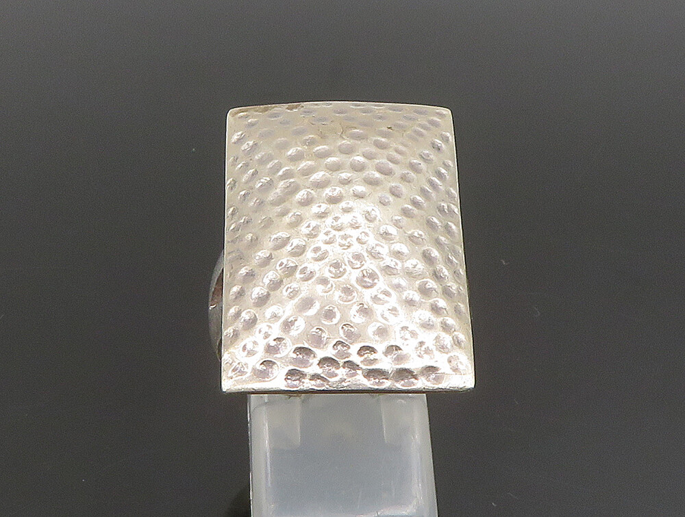 925 Sterling Silver  Vintage Rectangular Hammered… - image 6