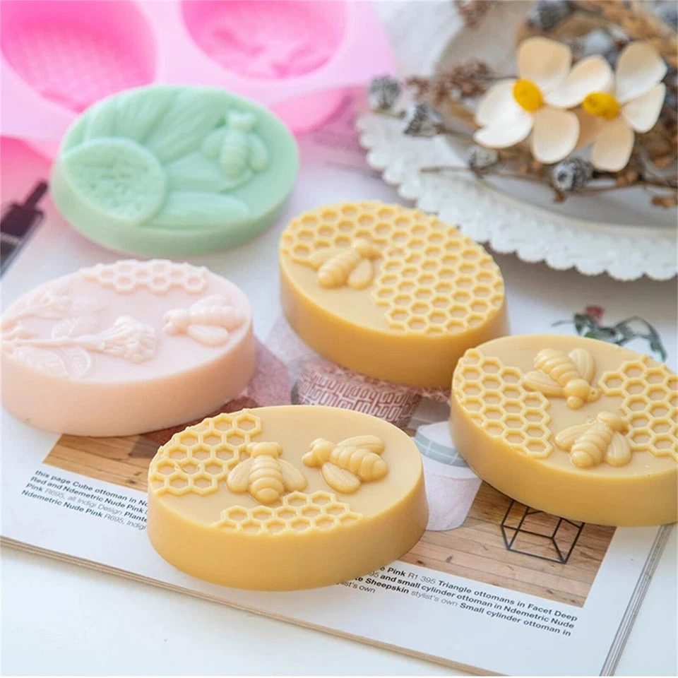 3D Bee Silicone Soap Mold DIY Handmade Craft Making Cake Mould for Home Kitchen - Image 2 of 4