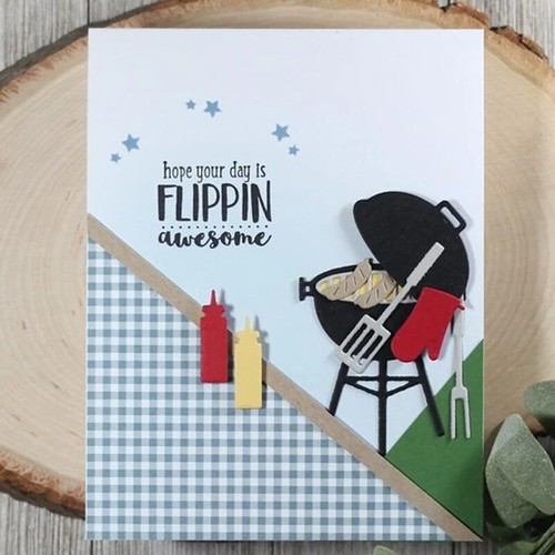 Grillin’ Time Cutting & Embossing Dies BBQ Steak Spatula Drinks Drumstick + - Picture 2 of 5