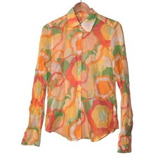 0039 Italy Cotton Silk Blend Button Down Long...