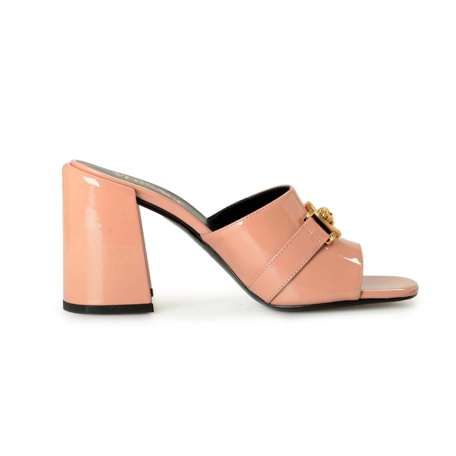 PANTOFOLA D’ORO Versace sandali donna oro medusa e nudi 100% pelle scarpe mules US 8 IT 38