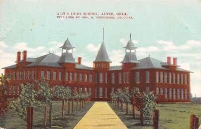 High School Altus Oklahoma 1909 postcard