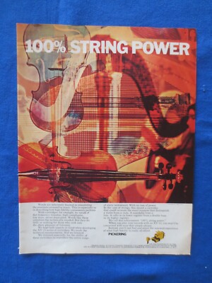 Pickering XV-15 Phono Cartridge ''String Power'' Magazine Ad Audio Mag July 1969