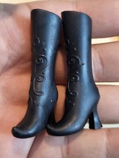 Doll Shoes Disney Princess Anna Frozen Black Scroll Boots Toes CBNB8