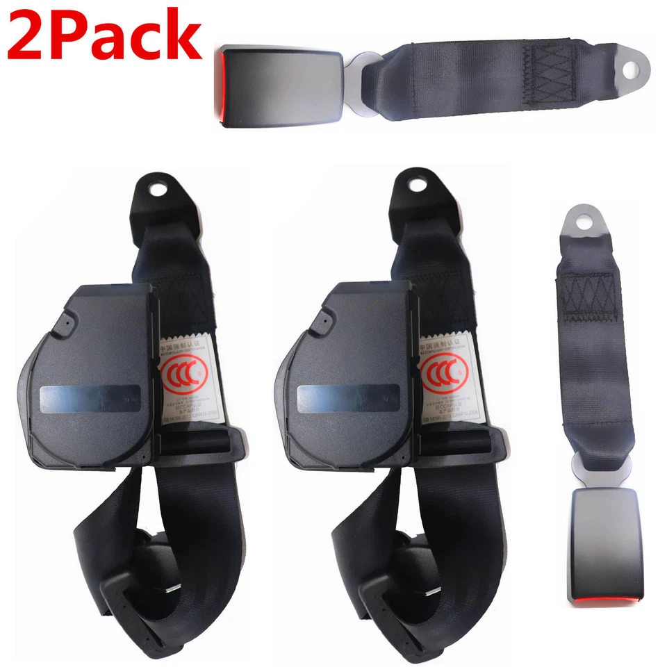 2 Set Universal 3 Point Retractable Seat Belts for Jeep CJ YJ Wrangler 1982-1995 - Image 3 of 4