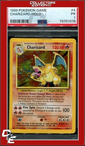 Base Set 4 Charizard Holo PSA 1
