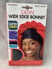 Donna Premium Collection Satin Wide Edge Bonnet Sleep Black 82102 A47-5