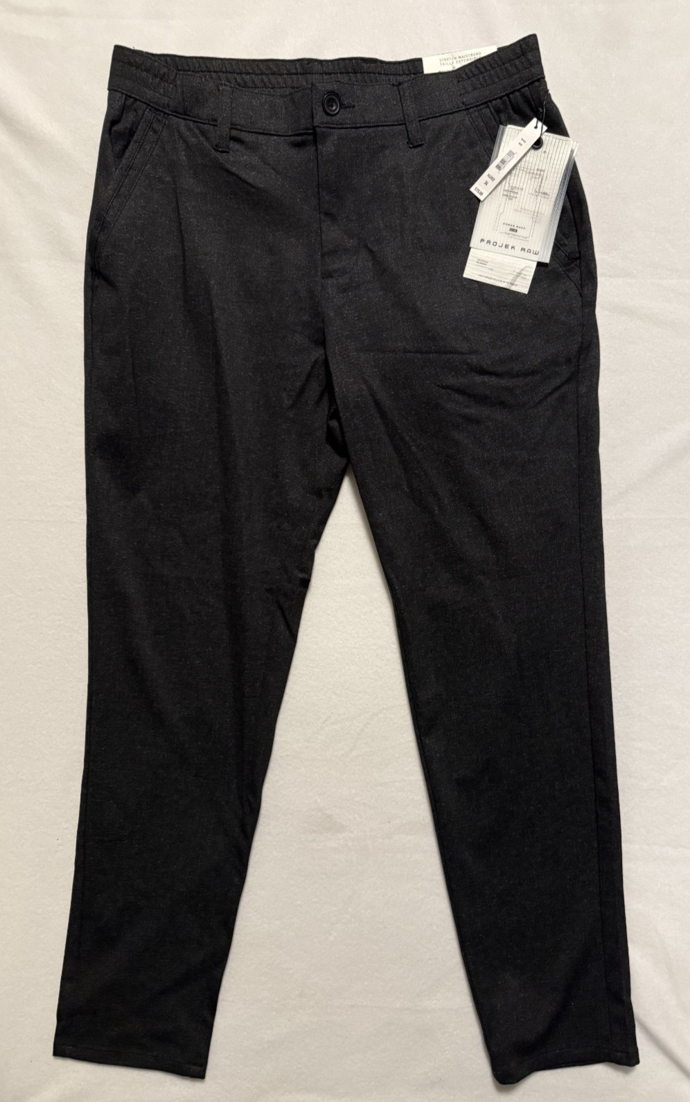 Projek Raw Pants Acti Flex Cotton Blend Stretch Waist Black Noir Men's Size 34
