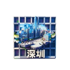 Block Art Shenzhen: Futian CBD Skyline 3D Resin magnet travel souvenirs craft