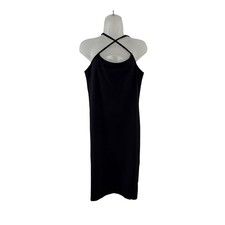 Eileen Fisher Dress Womens Medium Black Halter Slip Knit Stretch Little Black