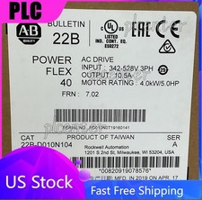 ALLEN BRADLEY 22B-D010N104 POWER FLEX 40 SER A AC DRIVE FRN 7.02 OUTPUT 10.5A