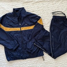 Nike Navy and Yellow Track Jacket and Pants Set
