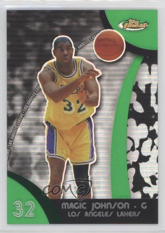 2007-08 Topps Finest Green Refractor 65/149 Magic Johnson #43 HOF 06pp