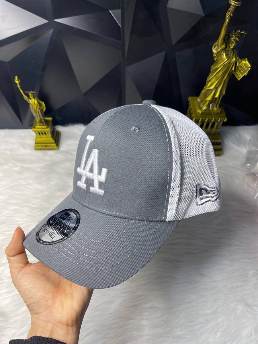 New Era 9FORTY LA Dodgers Hat Grey White Mesh Trucker Cap Los