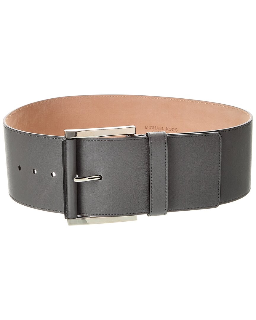 Кожаный ремень Michael Kors Collection с широкой роликовой пряжкой женский серый L 19090₽