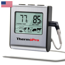 Thermopro Tp16 Large Lcd Digital Cooking Food Meat Thermometer For Smoker Oven