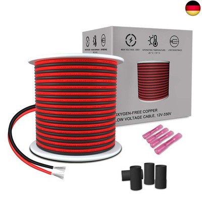 18 Gauge Elektrokabel, 2x0,8mm² 20M Verlängerungskabel 18 AWG Verzinnte K