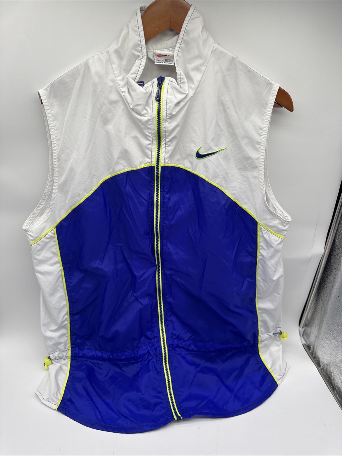 SACAI X NIKE Giubbotto giacca a vento Nike Golf uomo anni 90 running full zip bianco blu XL