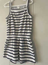 Crewcuts Girl Outfits 4T Terry Romper Dress Blue White Nautical JCREW One Piece
