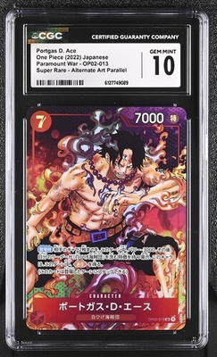 #ad #ad CGC Gem Mint 10 One Piece PORTGAS D. ACE ALT ART OP02 013 PARAMOUNT WAR Jpn $44.99