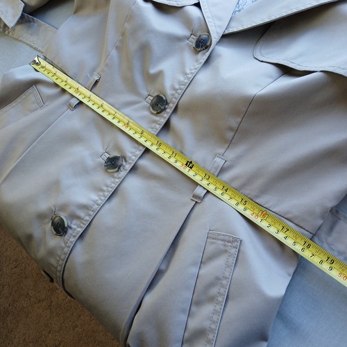 H&M Fit and Flare Tan Trench Coat 14 single-breasted button belt tie lined - Picture 11 of 13